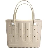 CXY Rubber Beach Bag EVA Waterproof Tote Bags Washable Sand-proof Travel Handbags for Pool Boat Groceries Work Sports