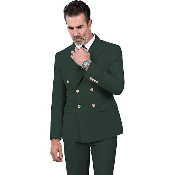 Chinese Suits for Men Stand Collar Double Breasted 2 Pieces