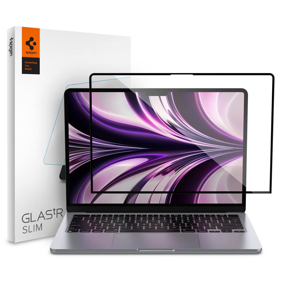Spigen Glas.tR Slim Full Coverage Tempered Glass Screen Protector for MacBook Air 13 inch (M5 2026 / M4 2025 / M3 2024 / M2 2022) — image 1