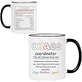 Jmugmt Chaos Coordinator Mug, Boss Day Gifts for Women Men, Administrative Assistant Gifts, 11OZ Black Handle