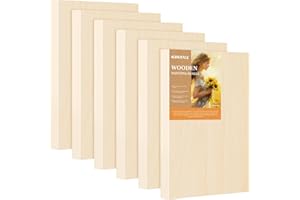 HANSILK Wood Art Boards - 6x8 Wood Canvas Panels Kit for Acrylic Pouring, Oil & Acrylic Painting, DIY Crafts - Premium Unfinished Wood Canvas Boards -6 Pack Studio Boards for Artists & Hobbyists