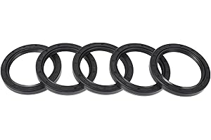 RATCHROLL Universal Oil Seal TC Double Lip W Steel Spring Seal Ring Rotary Shaft Seal 52x68x8mm High Pressure NBR Rubber Black 5 Pcs