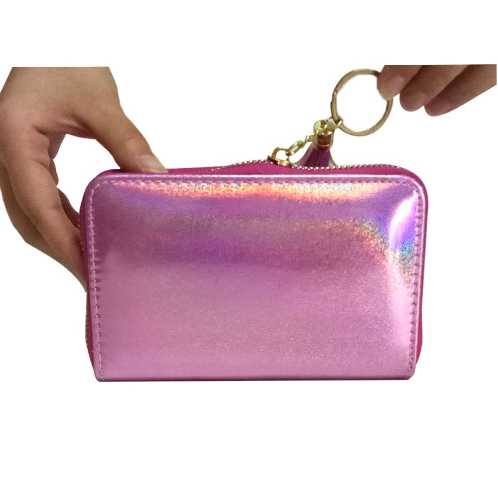 FingerAngel 24 Slots Nail Stamping Plate Holder Case Round Square Rectangular Nail Art Stamp Plate Organizer Purple Color Stamping Ablum (Laser Rainbow Pink)