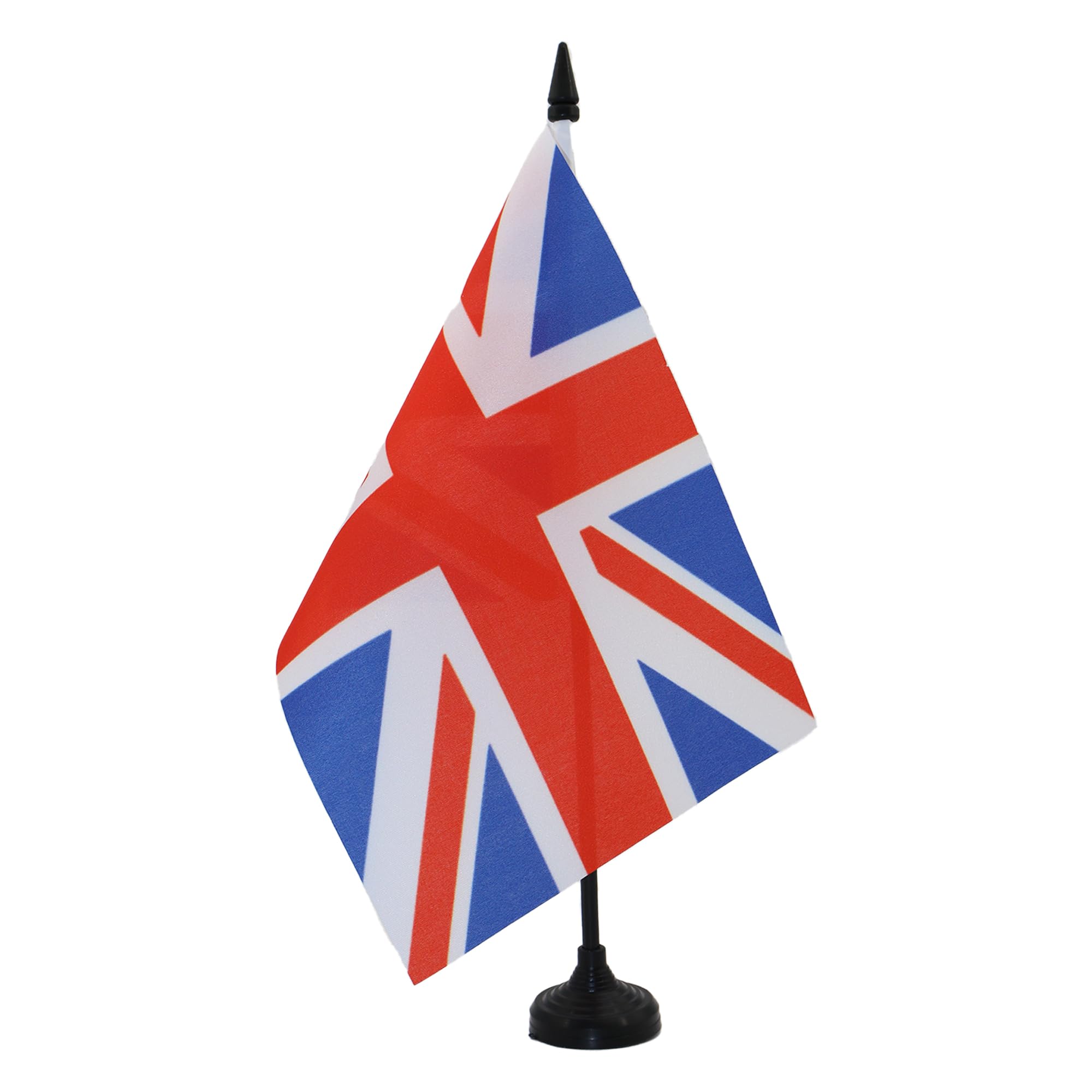 AZ FLAG United Kingdom Table Flag 5'' x 8'' - British Office Decoration 100% Polyester 21 x 14 cm - Mini Desk Flag with Pole and Black Plastic Base