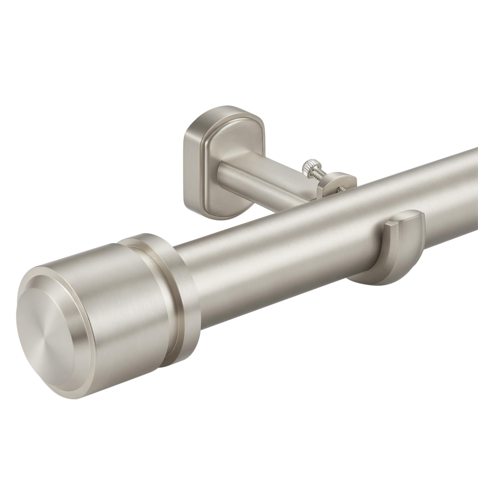 Photo 1 of 1 1/8 Inch Diameter Curtain Rods 72 to 144 Inches(6-12ft), Telescoping Heavy Duty Large Drapery Rod with Adjustable Aluminum Alloy Bracket, Solid End Caps for Windows Patio Decoration, Brushed Nickel