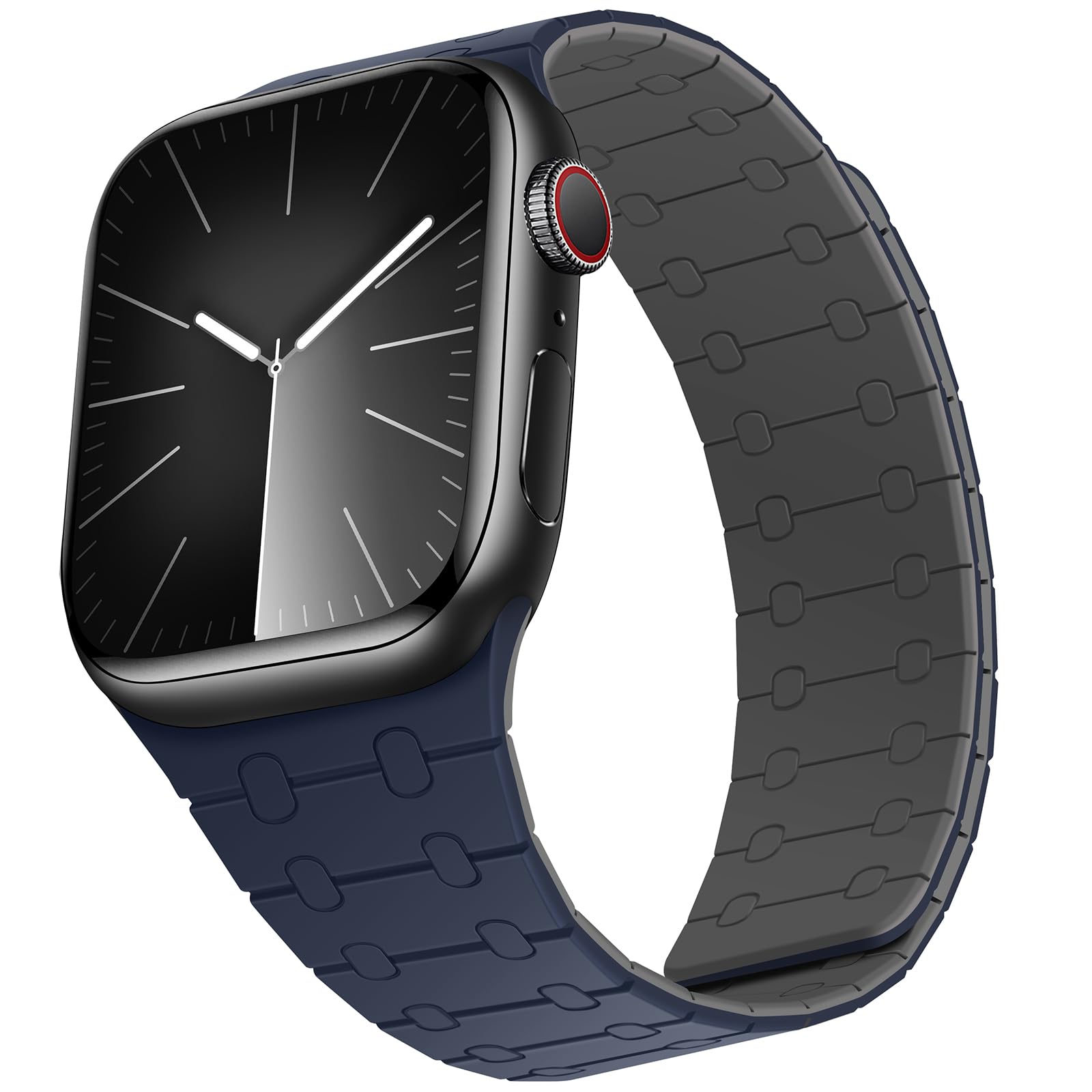 ZZDZZ Compatible with Apple Watch Straps 49mm 46mm 45mm 44mm 42mm 41mm 40mm 38mm, Silicone Magnetic Adjustable Loop Strap for iWatch Ultra3/2/1 Series 11 10 9 SE3 8-1 (41/42/40/38, Dark Blue Gray)