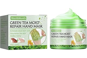 Surakey Green Tea Repair Hand Mask Honey Hand Wax Hand Mask Moisturizing and Exfoliating Hand Dead Skin Rough Skin Mask Anti Cracking for Women Dry, Aging, Cracked Hands 50g