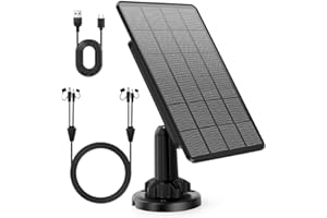 SLODA 3W Trail Camera Solar Panel,Solar Battery Charger Kit for Trail Cameras-12V/1A/6V/1.5A,6000mAh Rechargeable Lithium Bat