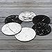 CARIBOU Coasters , Black White Marble Design Absorbent ROUND Fabric Felt Neoprene Coasters for Drinks, 6pcs Set