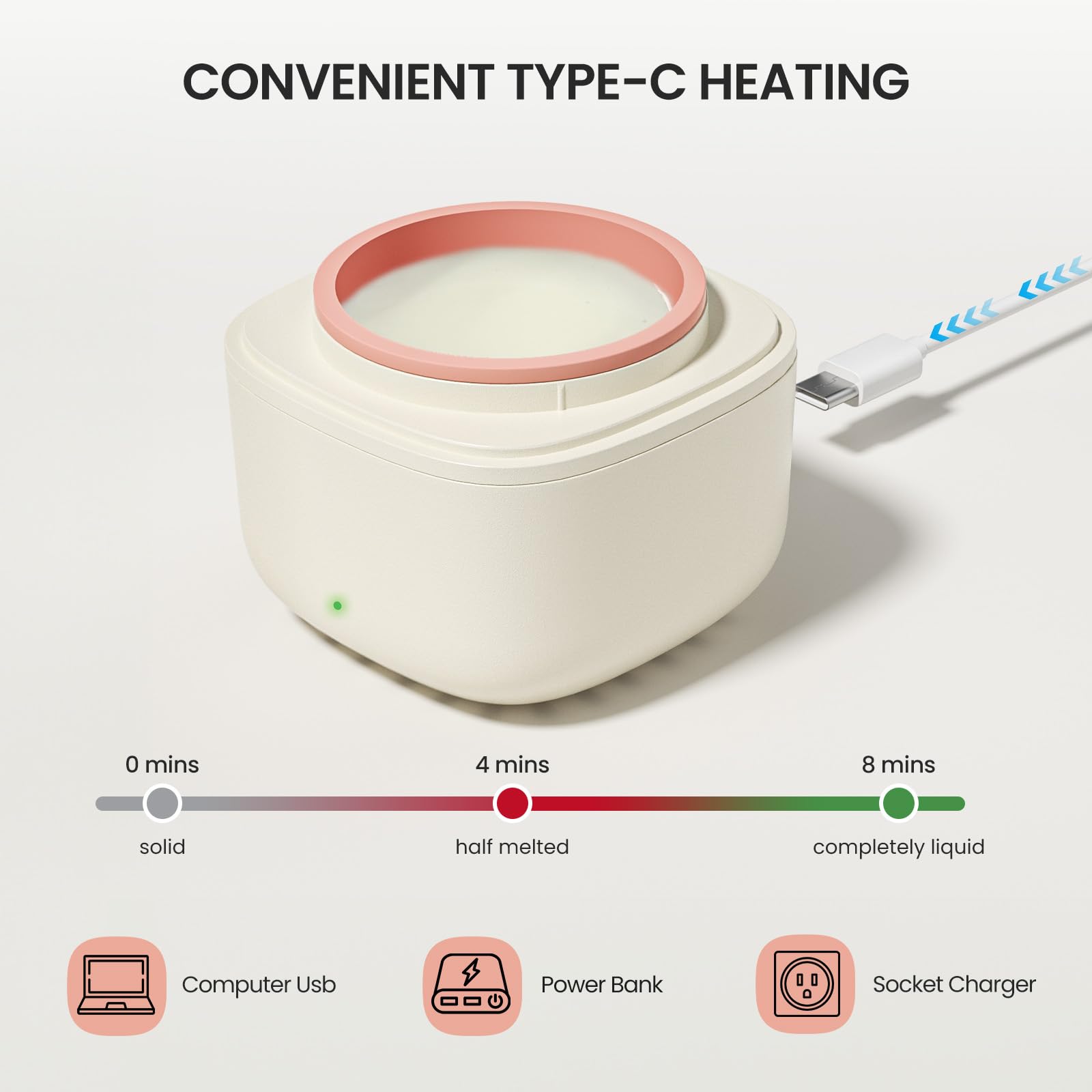 AUZEAL Eyebrow Waxing Kit for Women, Face Lip Nose Wax Hair Removal, 26 Eyebrow Waxing Sticks, 100g Wax Beads, USB Fast Heat, Smart Constant Temp, Mini Travel or Home Use