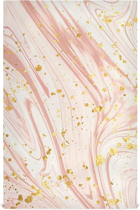 ALAZA Liquid Gold Rose Marble Kitchen Towels Set of 4 Dish Cloths for Washing Dishes 18 X 28 Inches Tea Towels Dish Towels Rags for Kitchen Décor