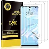 LK [3 Pack Screen Protector for Huawei P30 Pro, [Full Coverage] [Bubble-Free] Case-Friendly, HD Clear Flexible film