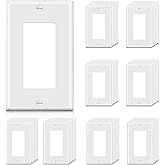 BESTTEN 40 Pack 1-Gang Decorator Wall Plate, Single Decor Receptacle Outlet Plate, Unbreakable Polycarbonate Light Switch Cov