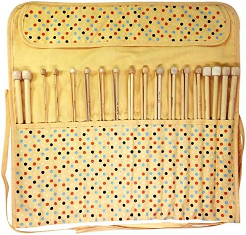 Stitchberry Single Point Knitting Needle Organizer (Yellow Polka Dot)