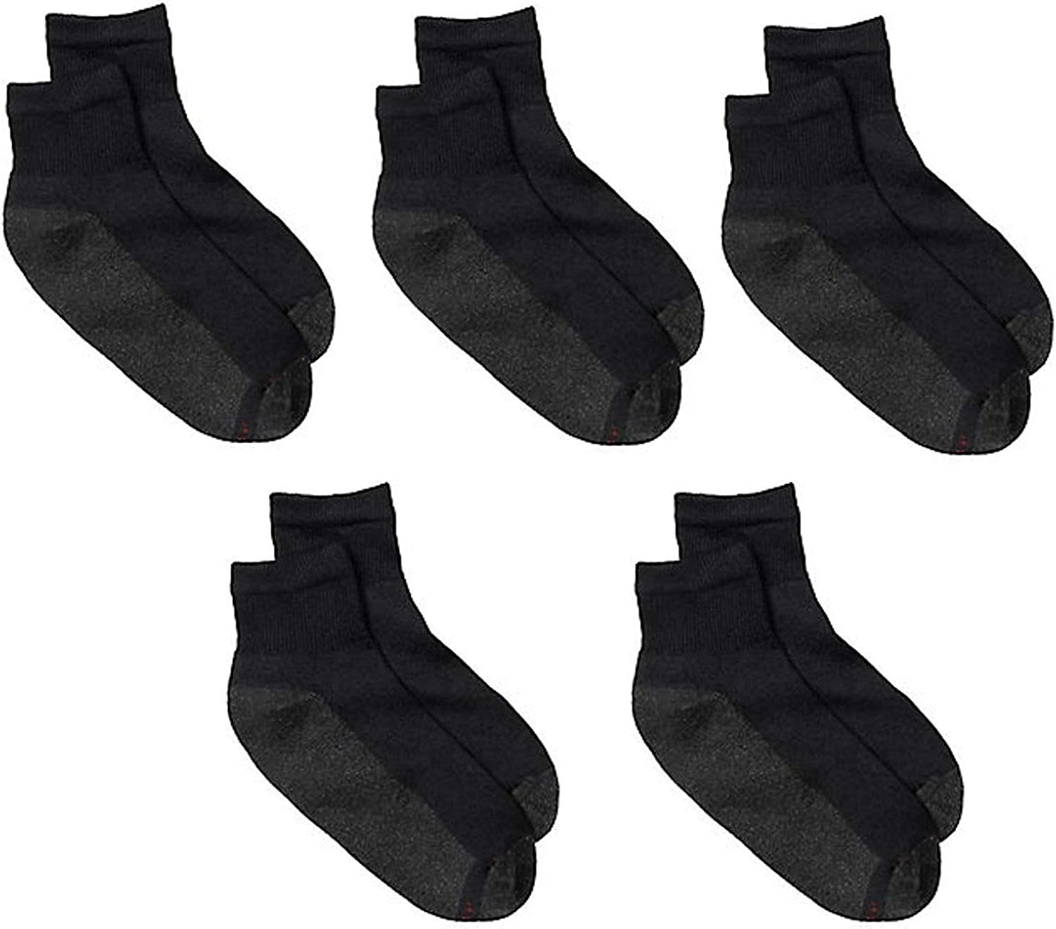 Hanes Men's 10 Pack Ultimate Ankle Socks, Black, Shoe Size 1214 at
