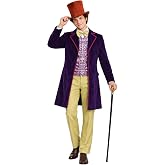 Adult Willy Costume Chocolate Man Deluxe Full Suit with Printed Scarf Halloween Party Dress Up Outfit