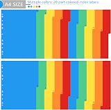 FUYOAL A4 File Dividers 3 Pack 20 Part A-Z Colour Multi Hole 11.8x9 Inches view 7