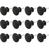 HOJLKLD 12 Pack Matte Black Cabinet Knob,1-1/6 inch Round Dresser Knobs | Single hole. Iron material. Mounting screws included. for bathroom bedroom dresser drawer,kitchen cupboard door