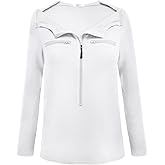 Deyeek Chemo Port Shirts for Women 2 Side Snaps Long Sleeve Shoulder Post Surgery Clothing Dialysis Breast Cancer Shirts