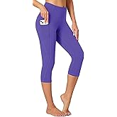 Heathyoga Capri Leggings for Women High Waisted Capri Leggings with Pockets for Women Tummy Control Yoga Pants Women