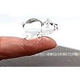 Sansukjai Rare Pig Micro Tiny Figurines Hand Blown Glass Art Animals Collectible Gift Home Decor#1 (Clear Slim)