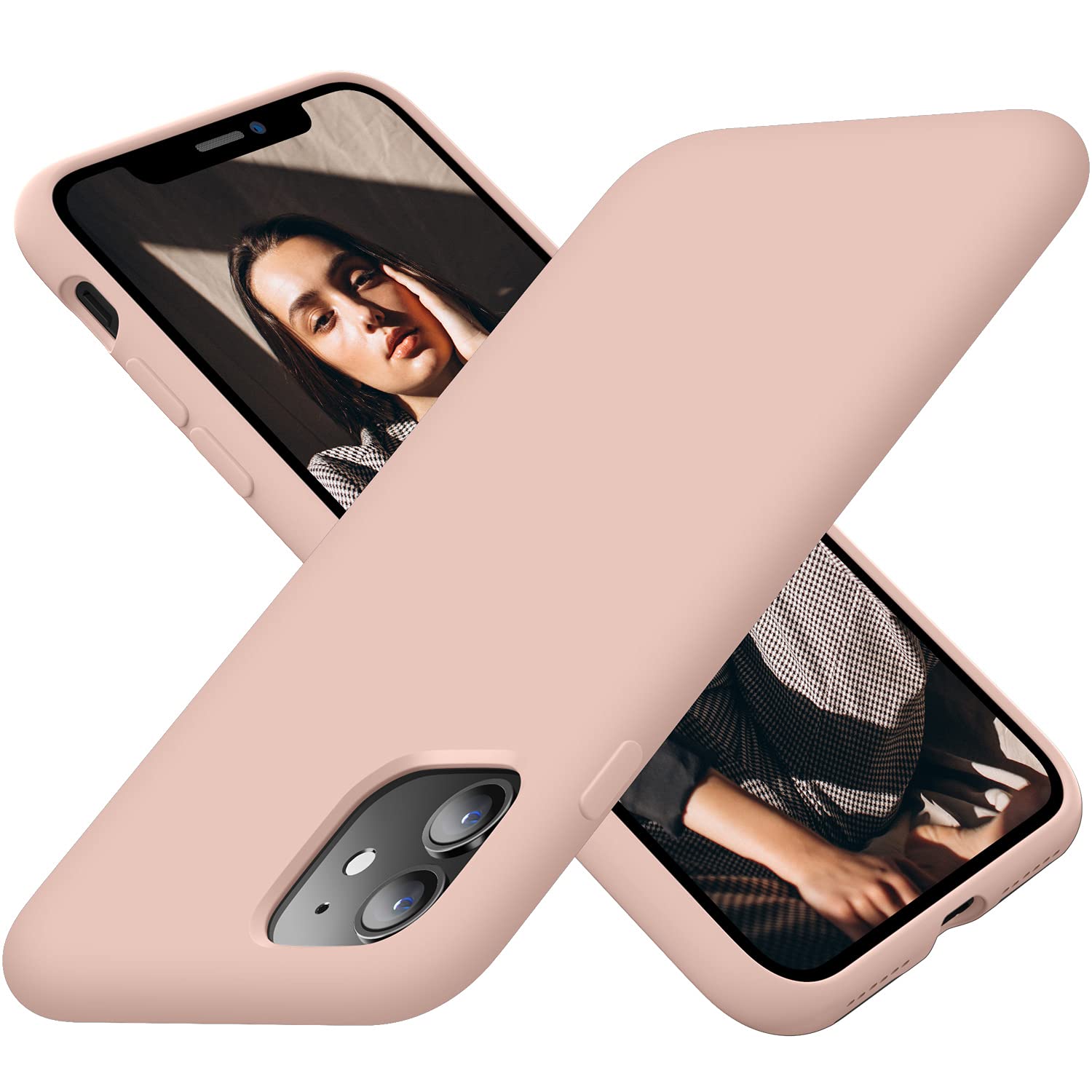 Cordking Designed for iPhone 11 Case, Silicone Ultra Slim Shockproof Phone Case with [Soft Anti-Scratch Microfiber Lining], 6.1 inch, Pink