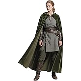 Joukavor Renaissance Hooded Cloak Medieval Cape for Adult Women Men Halloween