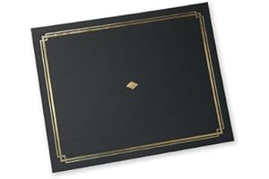 Gartner Studios Certificate Holder, Black with Gold Foil Detail, Fits 8.5” x 11” Documents, 36 Count (54515)