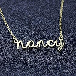 Awegift Personalized Name Necklace 18K Gold Plated