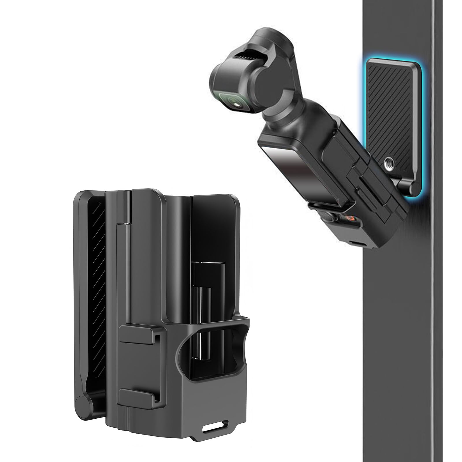 Photo 1 of Jkoailiwi Magnetic Mount for DJI Osmo Pocket 3, DJI Car Mount Stand with 1/4" Port and Cold Shoe, Lightweight Osmo Pocket 3 Accessories Magnet Adapter, 180° Adjustable Magnetic Handle