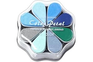WUMUZAI 8 Colors Stamp Ink Pad, Washable Ink Pads for Stamping, Rainbow Stamp Pads, Craft Thumbprint Ink Pad, Color Petal Ink