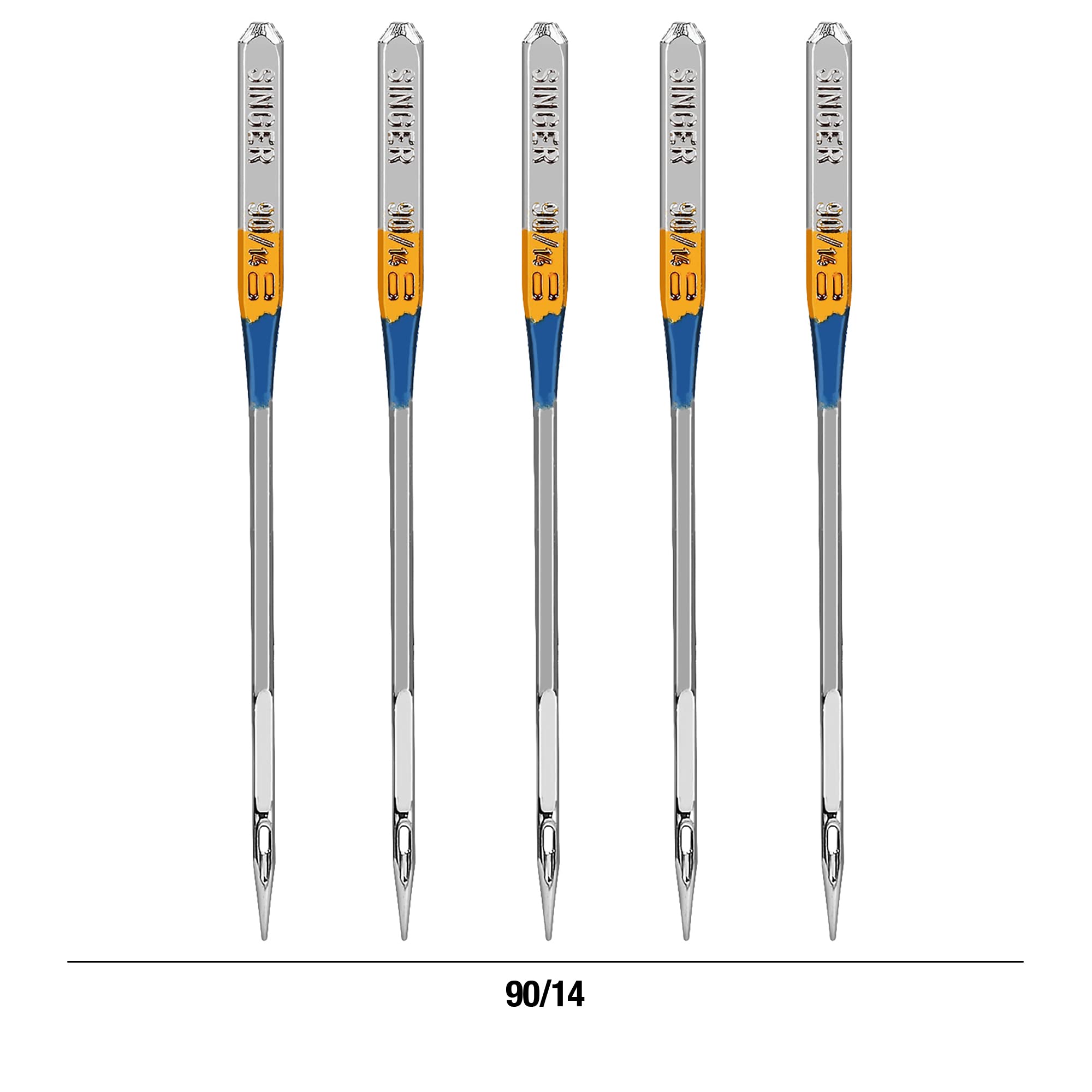 SINGER Assorted Quilting Sewing Machine Needles in Sizes 60/08, 70/10, 80/12, 90/14 - Microtex Needles, Quilting Needles, and Stretch Needles, 15 pc Set