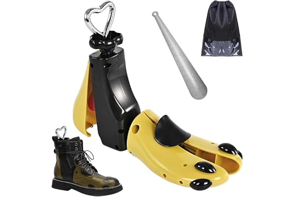 Shoe Stretcher Women Men Professional Boot Stretcher Adjustable Width Length for Wide Feet L Wm's 12-14;Men's 10-14,Yellow Pa