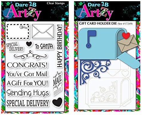Dare 2B Artzy You've Got Mail Clear Cling Rubber Stamp Set (17249) and D35 Steel Bronze Die (D35)