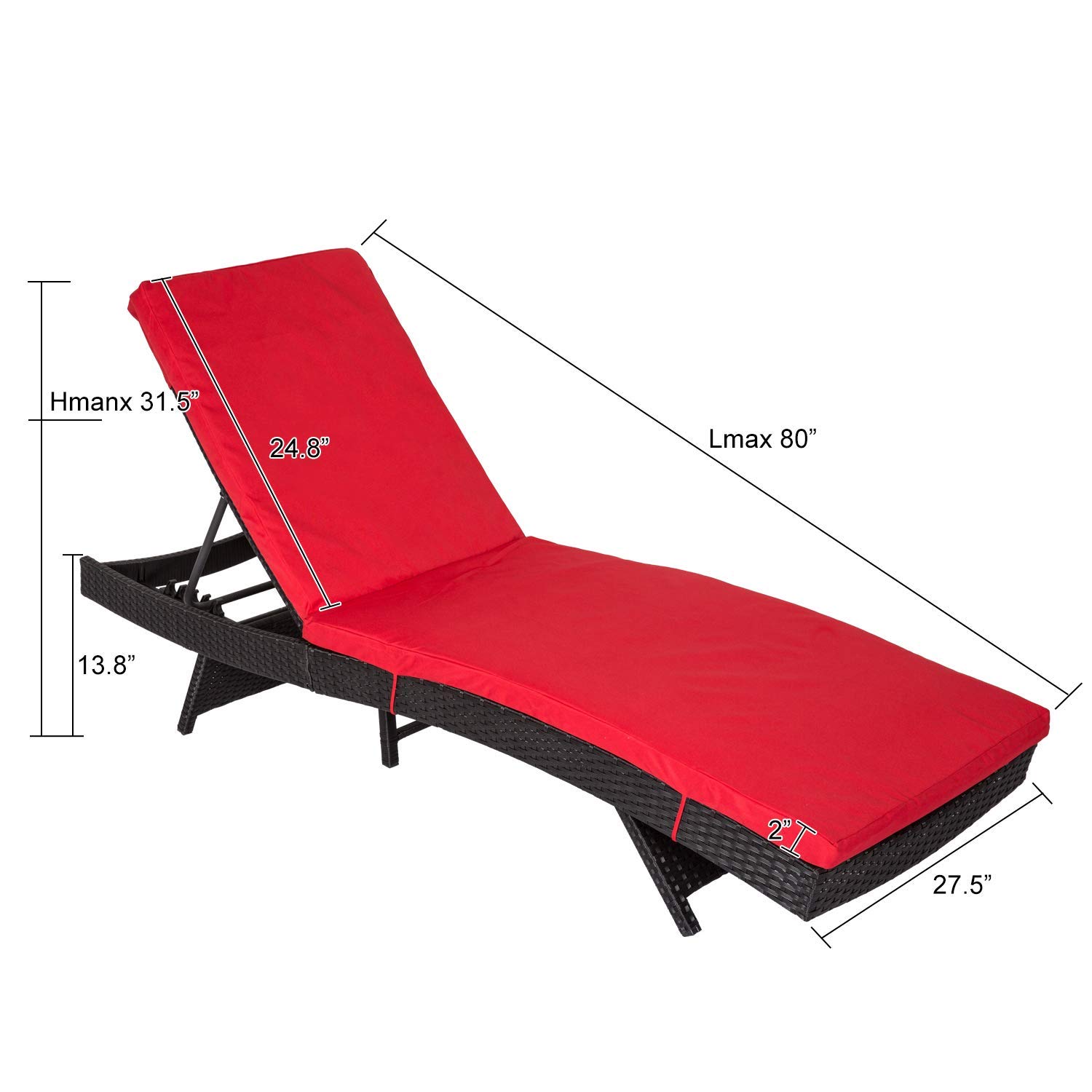 cushioned chaise lounge