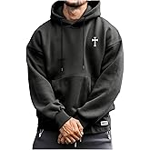 SOLY HUX Hoodies for Men Graphic Print Drawstring Drop Shoulder Long Sleeve Sweatshirt Pullover Tops