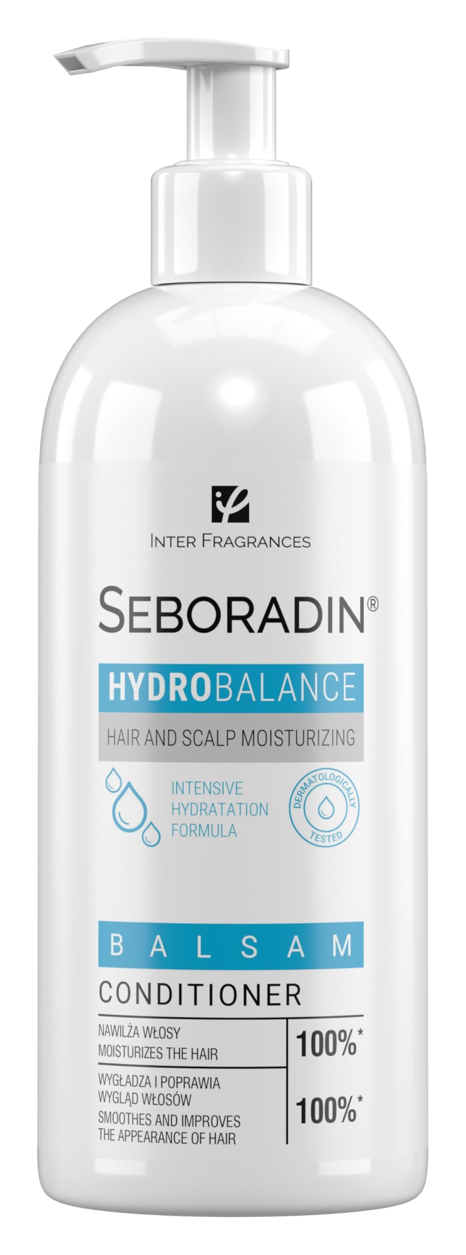 Seboradin Hair Conditioner Intensively Moisturizing For All Types Of Hair And Scalp Hydrating For Dry Hair Improved Elasticity Shine Aloe Vera Vegetable Glycerin Hydro Ballance 400 ml