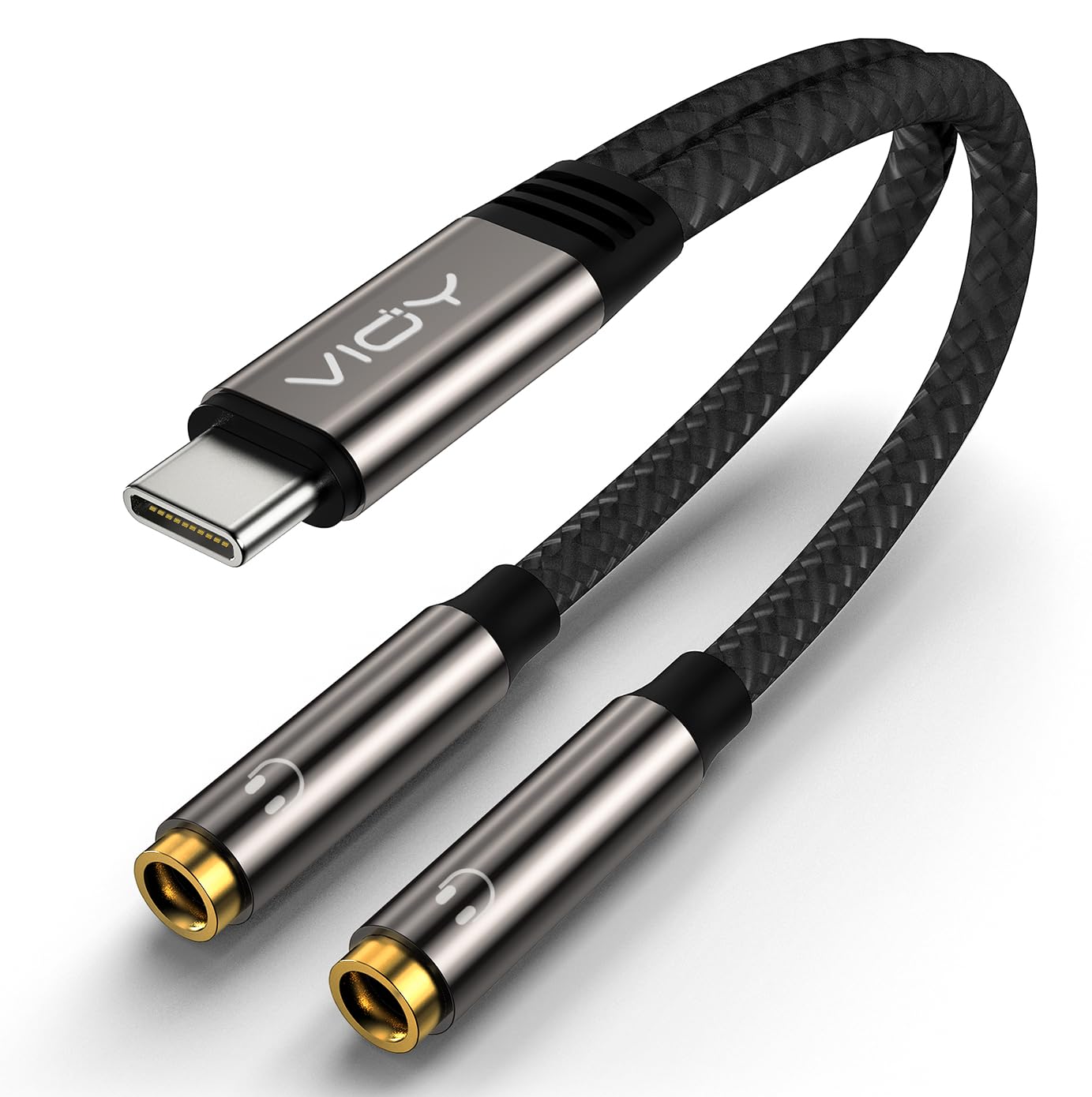 Photo 1 of VIOY USB C to Dual 3.5mm Female Headphone Splitter, Type C to Headphone Audio Jack Adapter 2 Way Compatible with iPhone 16/15 Plus Pro Max, iPad Air Pro, Galaxy S24/23 Ultra, Pixel 7/6 and More