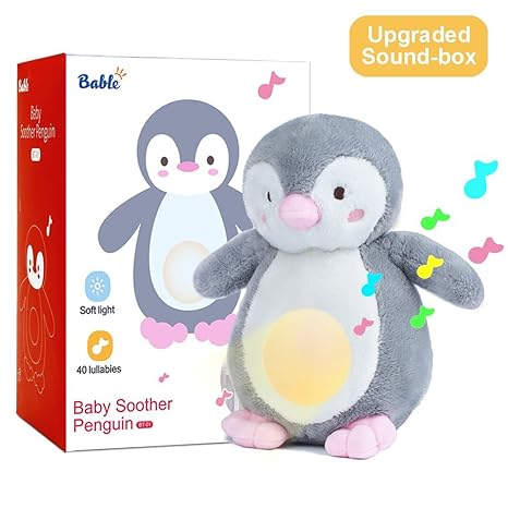 Bable Baby Geschenk, Baby Spielzeug Schlafhilfe Nachtlicht Beruhigende Sound-Maschine & Babyparty-Geschenk, Kuscheltier, Gesc