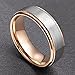 Shuremaster 8mm Mens Womens Tungsten Wedding Bands Rose Gold/Blue/Black Brushed Two Tone Comfort Fit Size 6-13