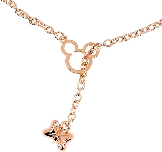 Amazon ディズニー Disney ミッキー 80周年 ミッキー フェイス リボン ネックレス F ピンクゴールド 並行輸入品 ネックレス 通販