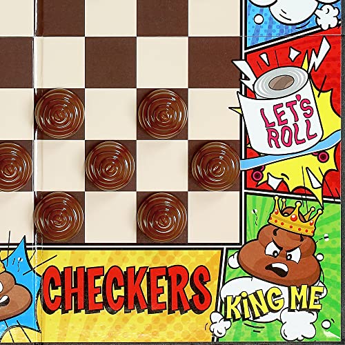 Poop Checkers Game for Kids Poo Gag Gift Board Game, Funny Checkers Set