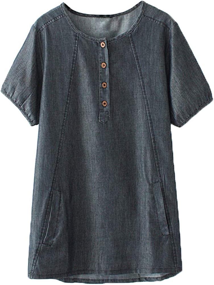 denim plus size tops