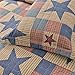 Jessy Home Plaid Patchwork Standard Quilted Pillow Shams Set of 2 Red Blue Star Square Pillow Covers 20 X 26-Inch Queen/Full Size 100% Brushed Microfiber