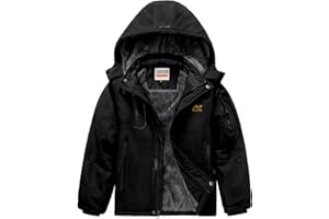 WULFUL Boy's Waterproof Ski Jacket Warm Fleece Hooded Winter Snow Coat