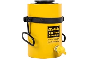 LCyindu 60T Hydraulic Jack Ram 2" Stroke Hollow Single Acting Hydraulic Ram Cylinder Hydraulic Lifting Jack Portable for Machinery, Bridge, RCH-6050