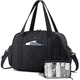 LOVEVOOK Gym Bag for Women, Puffer Travel Duffle Bag with Wet Pocket, Lightweight Carry On Bag Weekender Overnight Bag with Toiletry Bag, Multiple Pockets Personal Item Travel Bag for Airplanes
