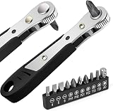 OSDUE Mini Ratchet Wrench Right Angle Magnetic Screwdriver 1/4 Drive