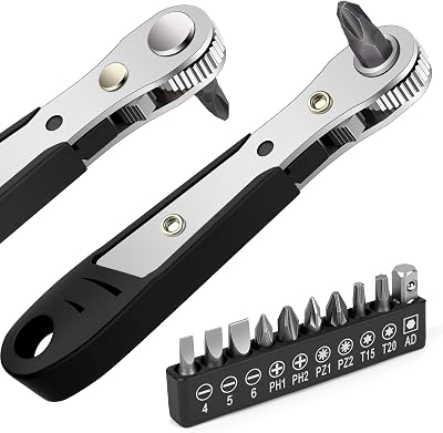 OSDUE Mini Ratchet Wrench Right Angle Magnetic Screwdriver 1/4 Drive