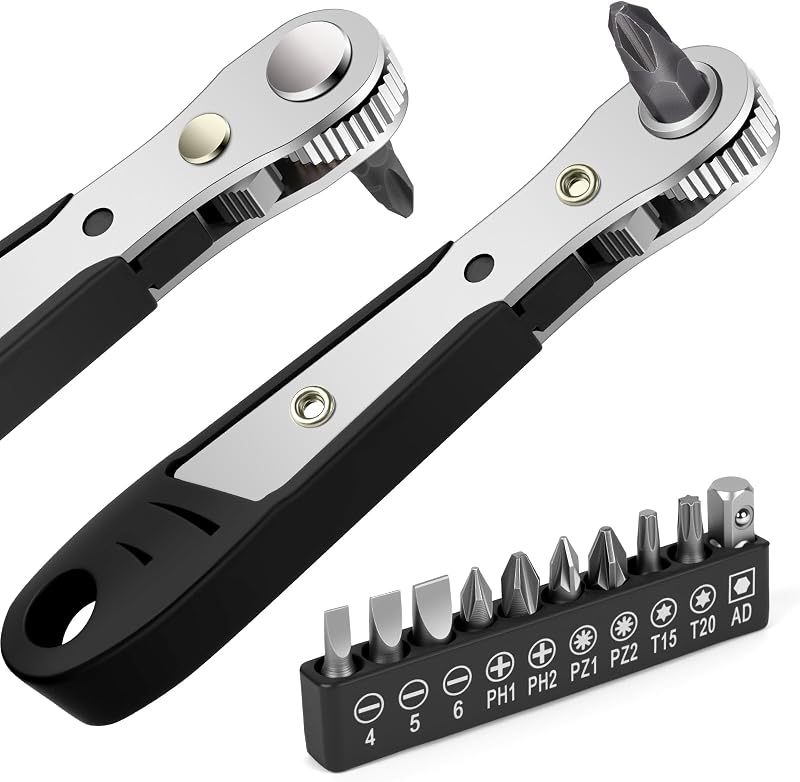OSDUE Mini Ratchet Wrench Right Angle Magnetic Screwdriver 1/4 Drive